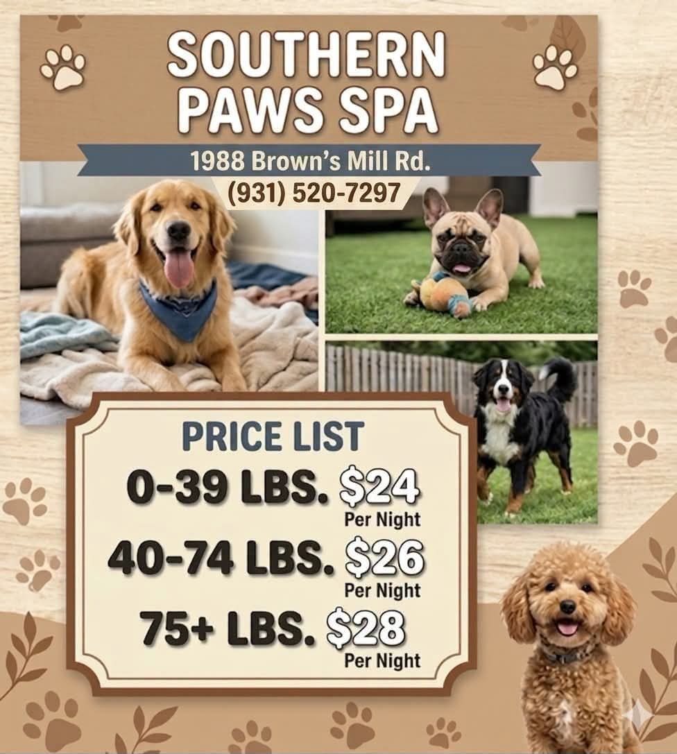 Southern Paws storefront in Cookeville